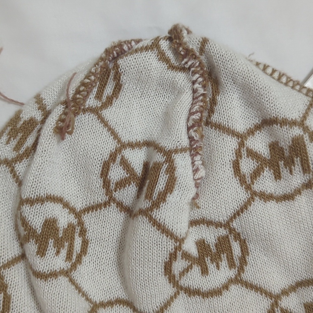 Michael Kors Logo Knit Beanie Hat, Color Camel Cream Size O/S - Picture 9 of 12